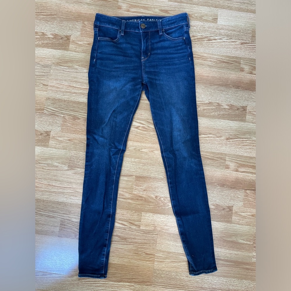 American Eagle Dark Wash High Rise Jegging Size 4 Long